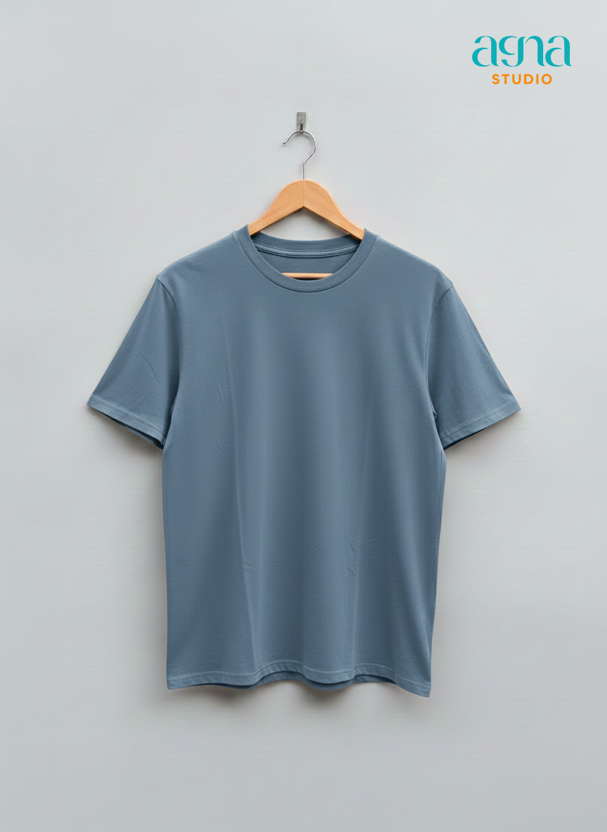 AGNA Premium Cotton T-shirt 28s - Mineral Blue