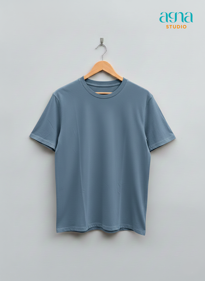 AGNA Premium Cotton T-shirt 28s - Mineral Blue