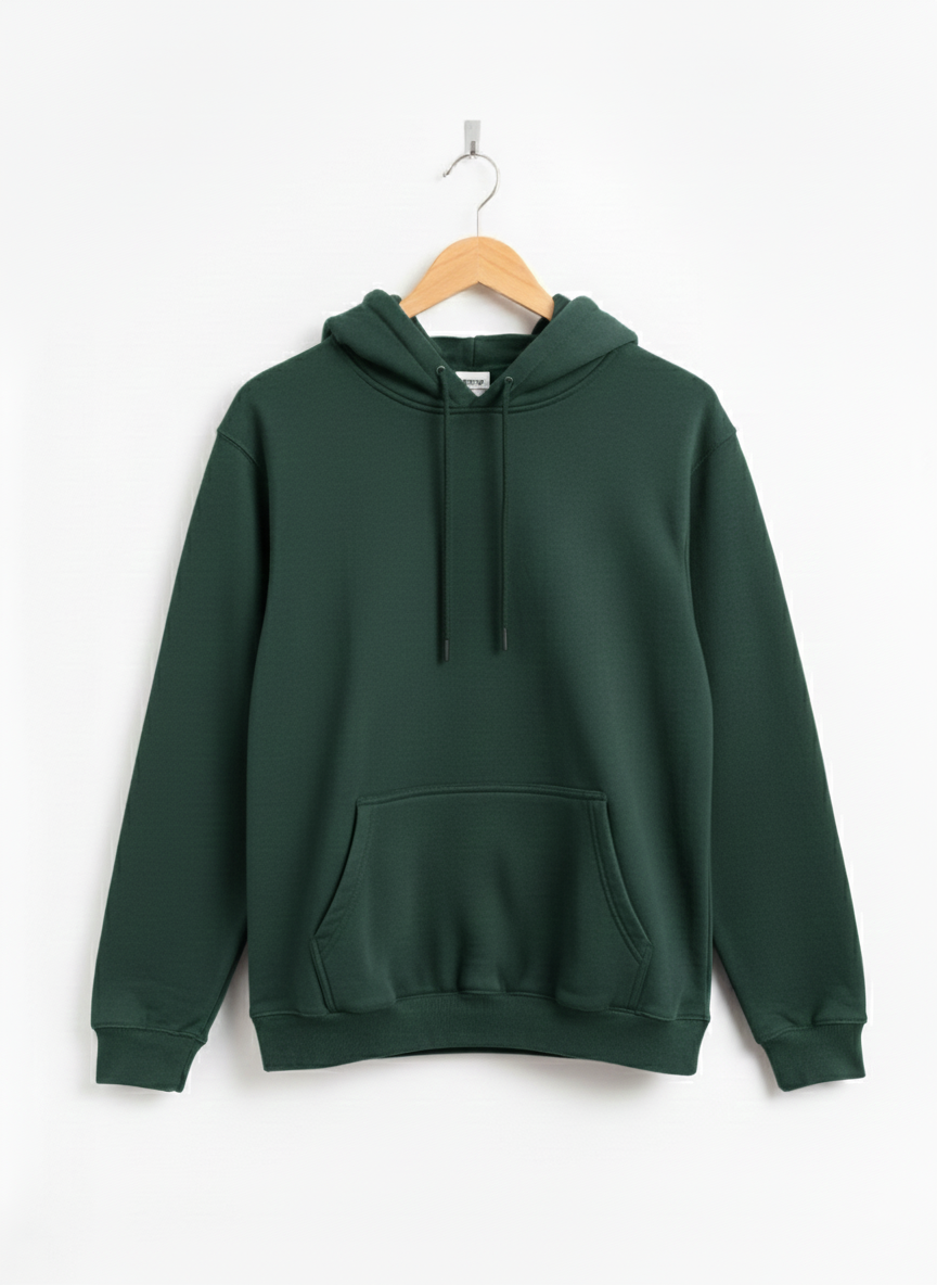 Hoodie fleece warna hijau tampak depan Agna Studio