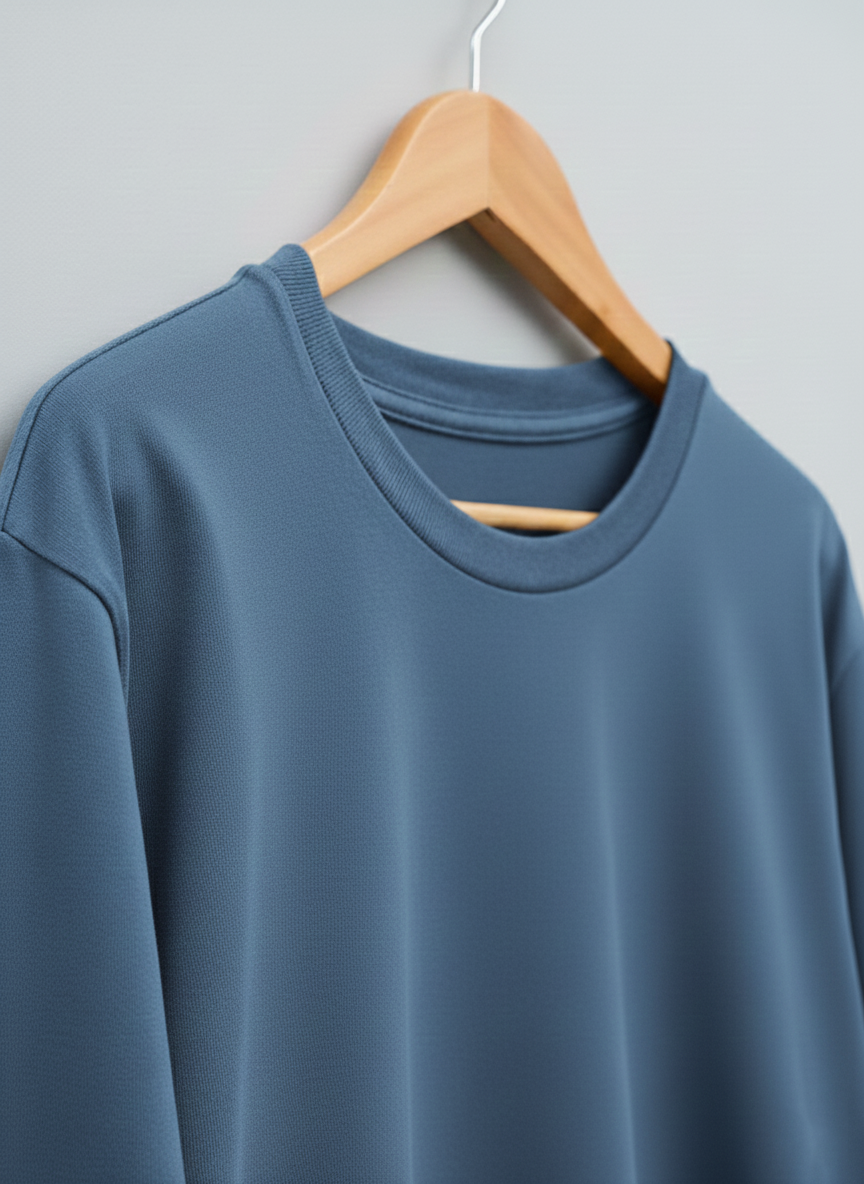 AGNA Premium Cotton T-shirt 28s - Mineral Blue